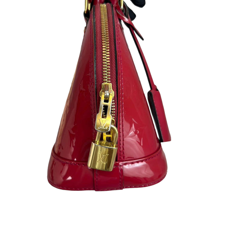 Louis Vuitton Alma Monogram Vernis BB Rose Ballerine in Patent Leather with  Brass - US