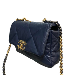 Chanel 19 Quilted Blue Large MHW