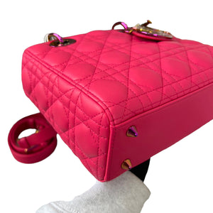 Small Lady Dior Lambskin Pink Rainbow Hardware