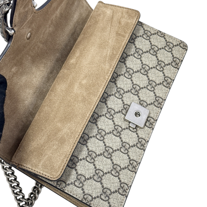 Dionysus Small Shoulder GG Supreme Monogram Taupe RHW