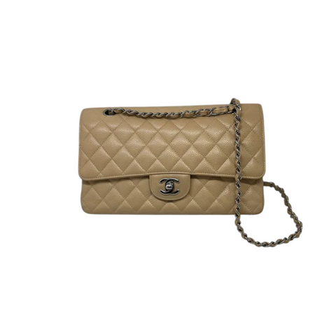 22 Small Shiny Calfskin Quilted Grey SHW