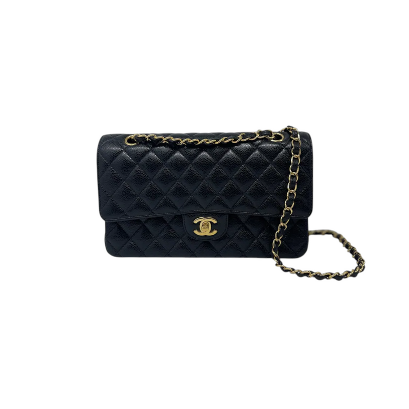Classic Double Flap Medium Caviar Black GHW