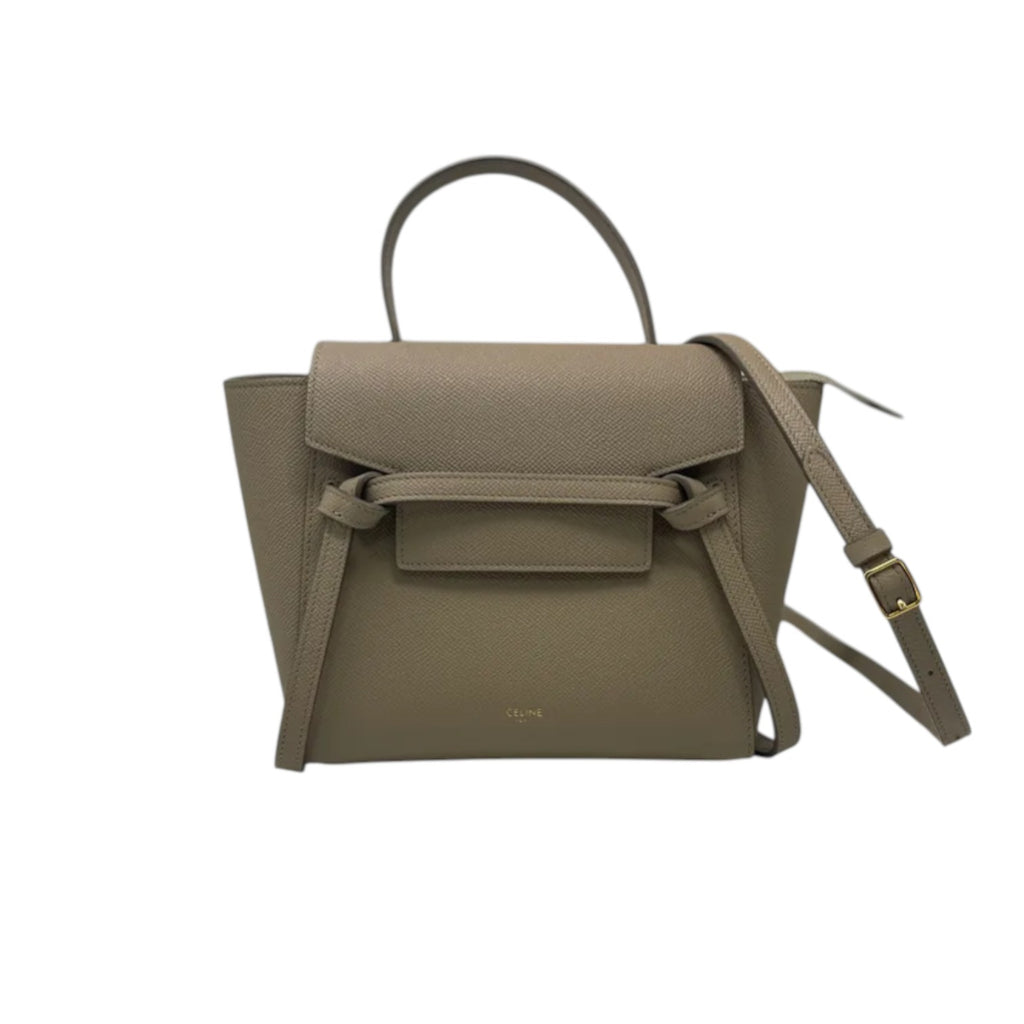 Nano Belt Grained Calfskin Beige GHW