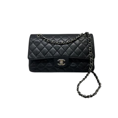 22 Small Shiny Calfskin Quilted Grey SHW
