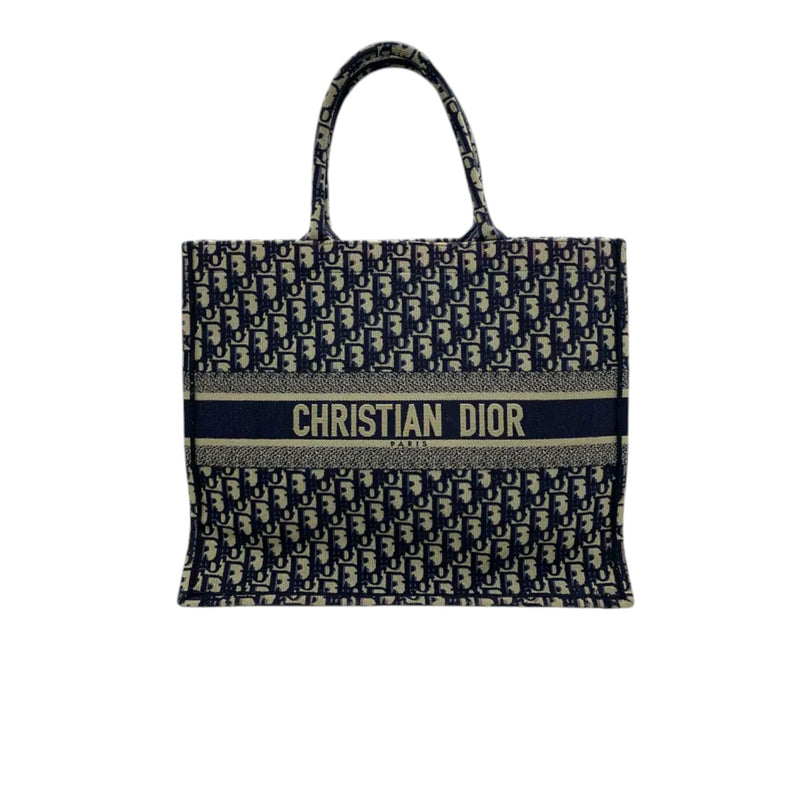 Book Tote Large Oblique Canvas Navy Multicolor