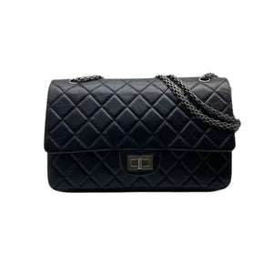 2.55 Reissue 227 Flap Aged Calfskin Quilted Black RHW