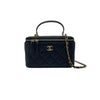 Small Double Flap Bag in Navy Blue Caviar with SHW