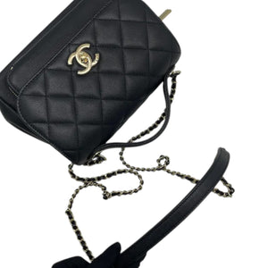Business Affinity Flap Small Caviar Quilted Black LGHW