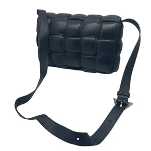Padded Cassette Crossbody Nappa Maxi Intreccio Black SHW