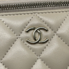 Top Handle Vanity Case With Chain Small Lambskin Ecru Beige GHW