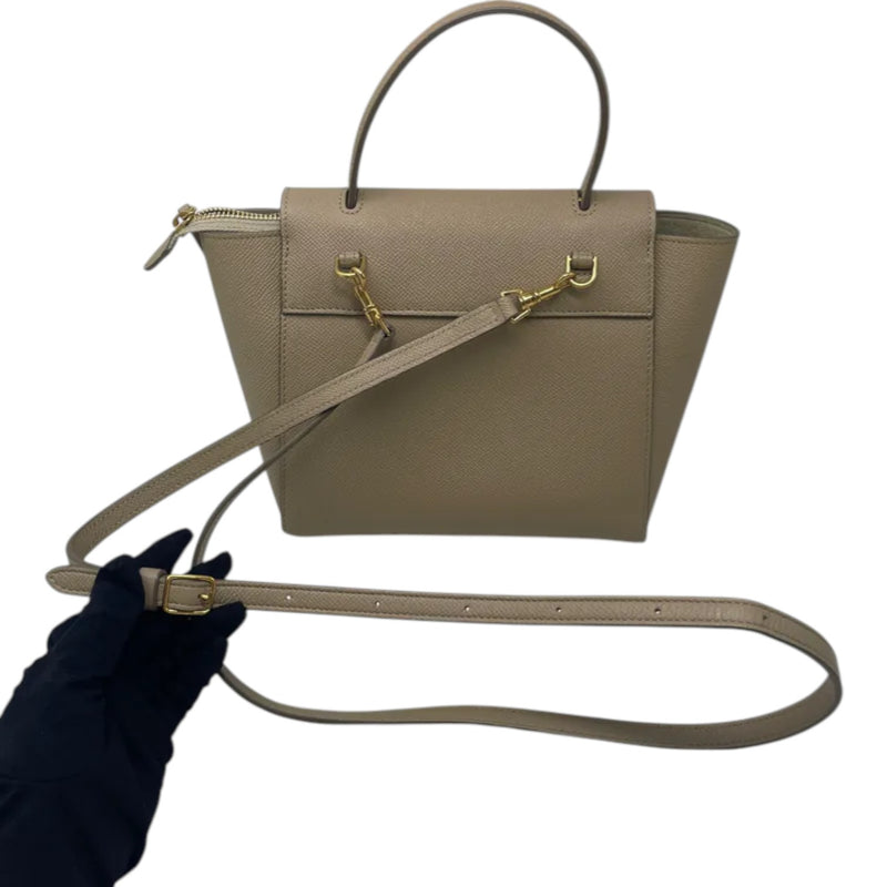 Nano Belt Grained Calfskin Beige GHW