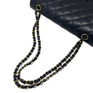 Classic Double Flap Medium Lambskin Quilted Black GHW
