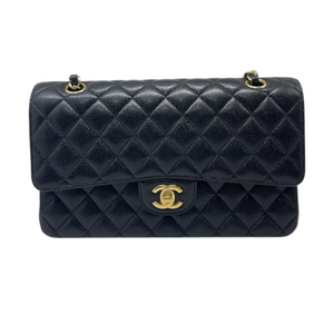 Classic Double Flap Medium Caviar Black GHW