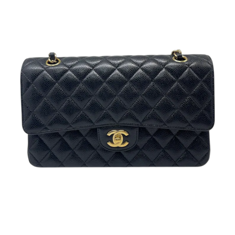 Classic Double Flap Medium Caviar Black GHW