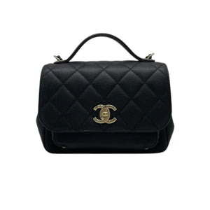 Business Affinity Flap Small Caviar Quilted Black LGHW
