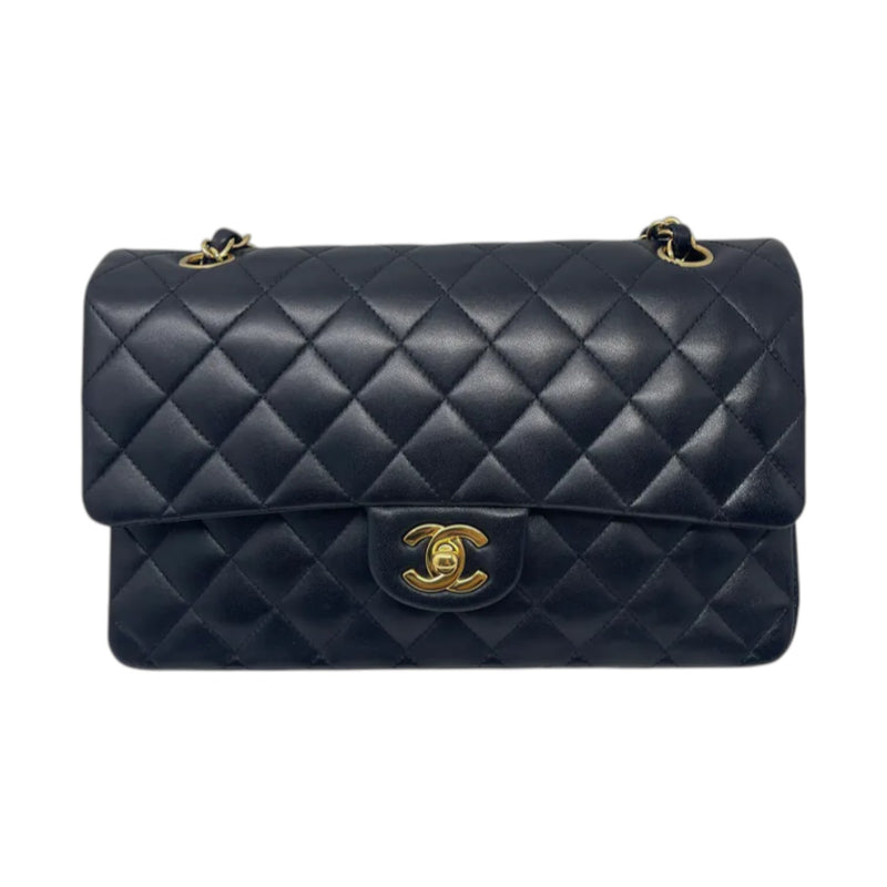 Classic Double Flap Medium Lambskin Quilted Black GHW