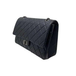 2.55 Reissue 227 Flap Aged Calfskin Quilted Black RHW