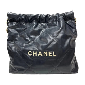Chanel 22 Small Shiny Calfskin Quilted Black GHW