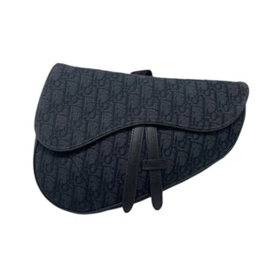 Mens Saddle Bag Oblique Canvas Black SHW