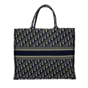 Book Tote Large Oblique Canvas Navy Multicolor