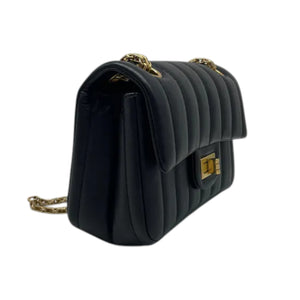 2.55 Reissue Mini Flap Aged Calfskin Vertical Black GHW