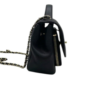 Business Affinity Flap Small Caviar Quilted Black LGHW