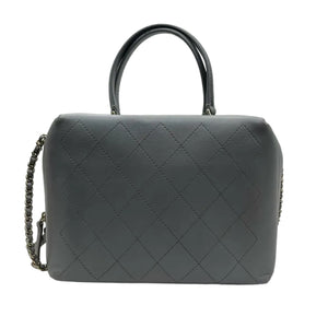 Enamel CC Vanity Bowling Caviar Quilted Grey GHW