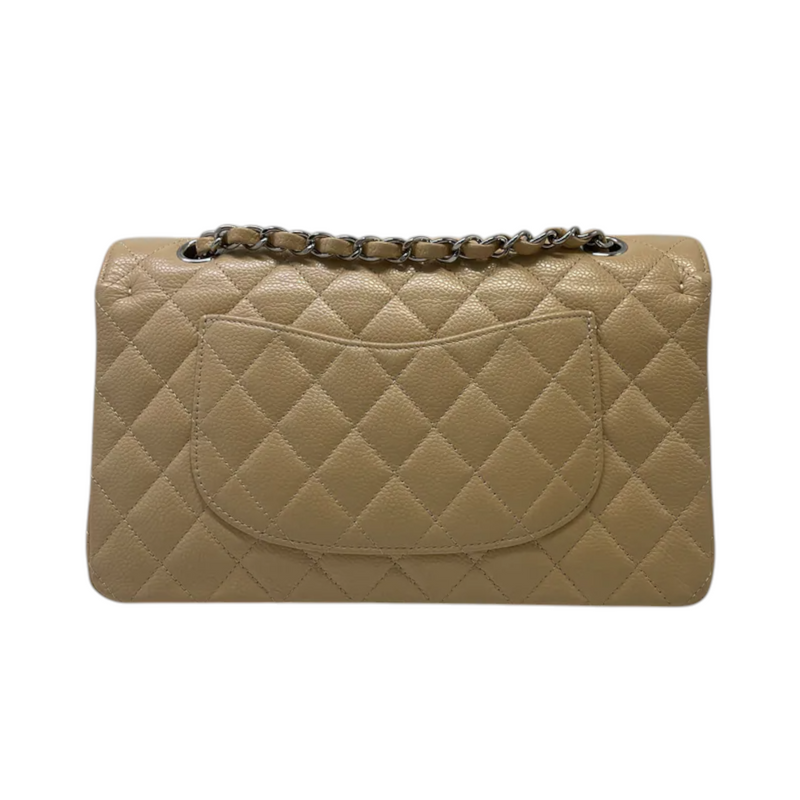 Classic Double Flap Medium Caviar Quilted Beige SHW