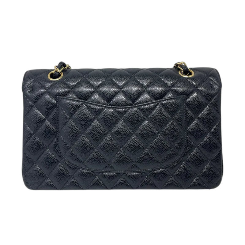 Classic Double Flap Medium Caviar Black GHW