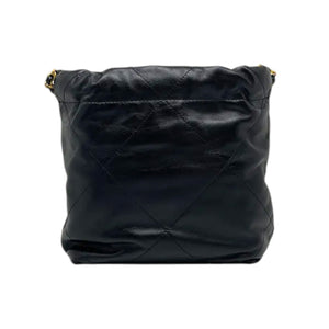 22 Mini Shiny Calfskin Quilted Black GHW