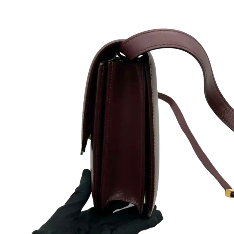 Classic Box Flap Medium Calfskin Burgundy GHW