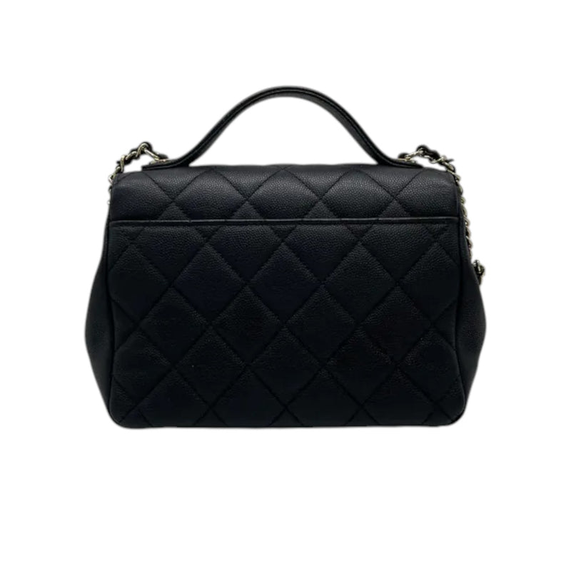 Business Affinity Flap Small Caviar Quilted Black LGHW