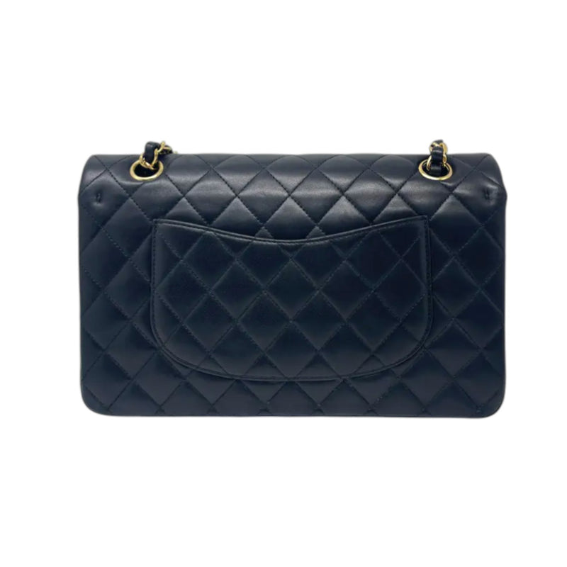 Classic Double Flap Medium Lambskin Quilted Black GHW