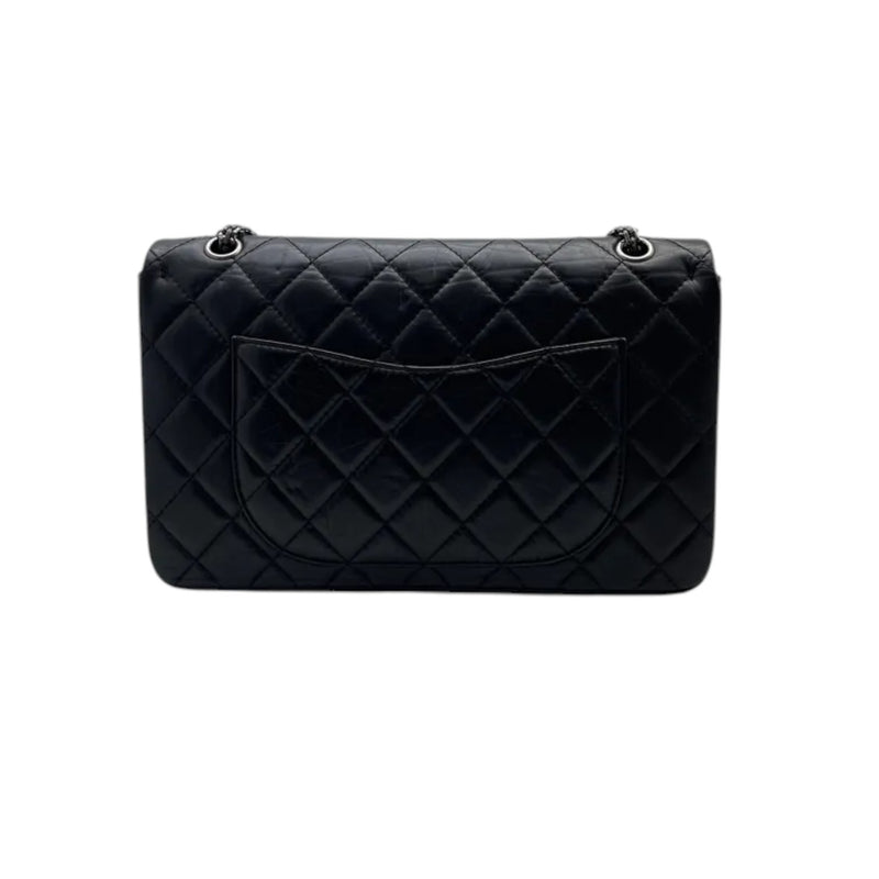 2.55 Reissue 227 Flap Aged Calfskin Quilted Black RHW