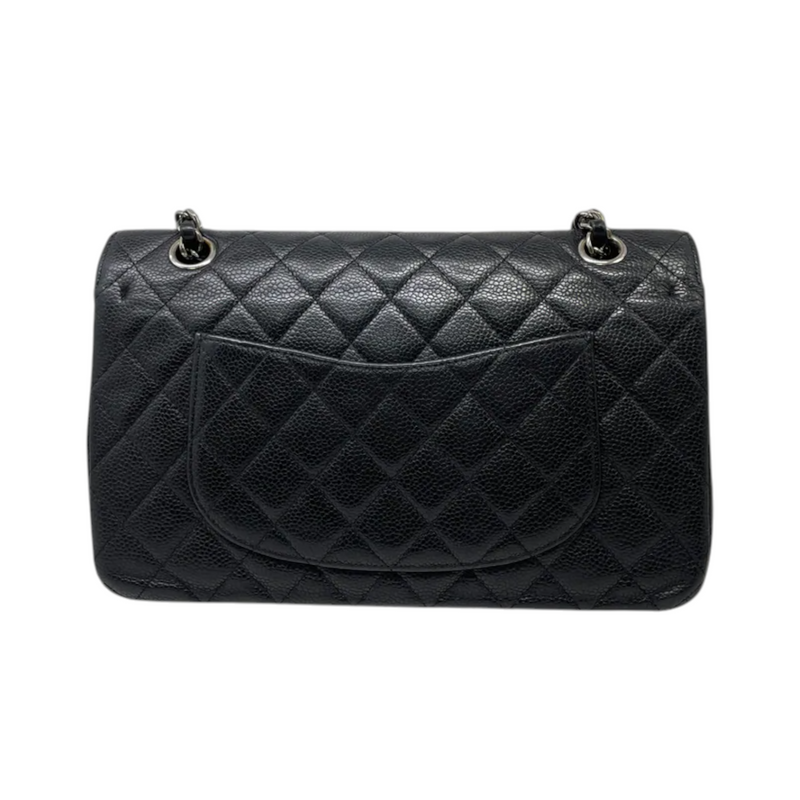 Classis Double Flap Medium Caviar Quilted Black SHW