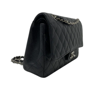 Classis Double Flap Medium Caviar Quilted Black SHW