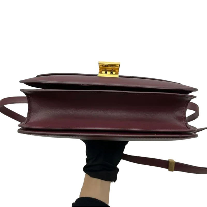Classic Box Flap Medium Calfskin Burgundy GHW