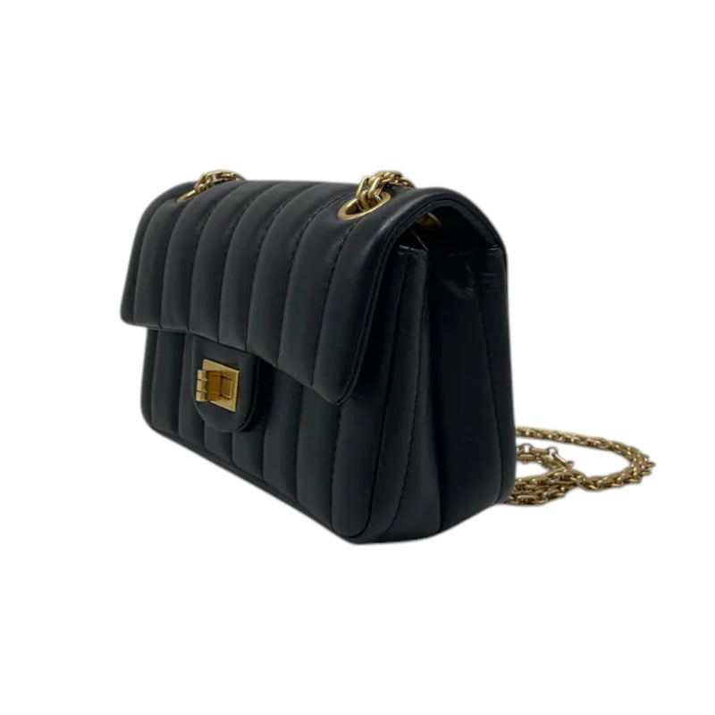 2.55 Reissue Mini Flap Aged Calfskin Vertical Black GHW