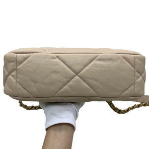 Lambskin Quilted Chanel 19 Flap Small Beige MHW