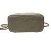 Top Handle Vanity Case With Chain Small Lambskin Ecru Beige GHW