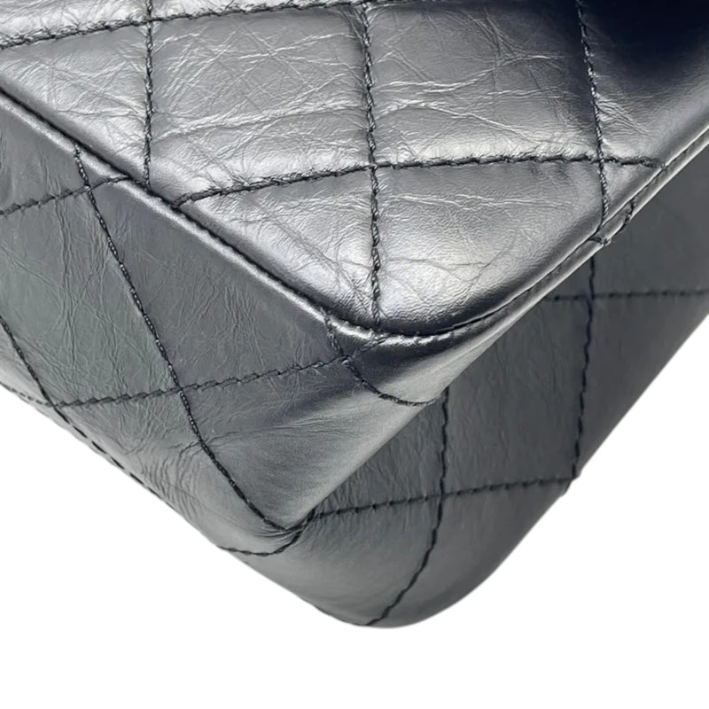2.55 Reissue 227 Flap Aged Calfskin Quilted Black RHW