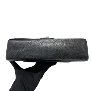 Classis Double Flap Medium Caviar Quilted Black SHW