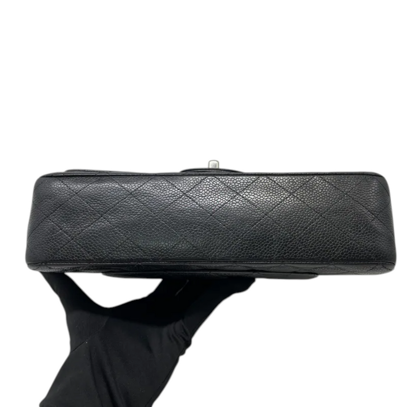 Classis Double Flap Medium Caviar Quilted Black SHW