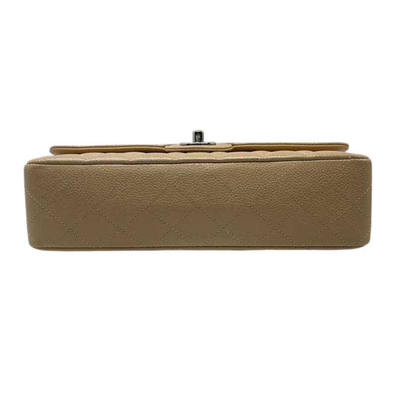 Classic Double Flap Medium Caviar Quilted Beige SHW