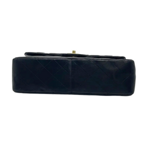 Jumbo Single Flap Lambskin Quilted Black GHW