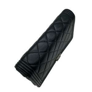 Lambskin Quilted Boy Wallet on Chain WOC Black RHW