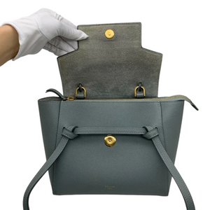 Grained Calfskin Nano Belt Bag Storm GHW