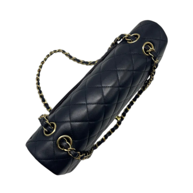Classic Double Flap Medium Lambskin Quilted Black GHW