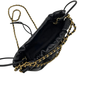 22 Mini Shiny Calfskin Quilted Black GHW
