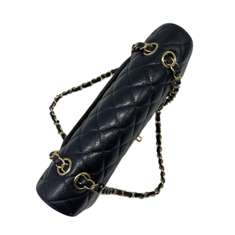 Classic Double Flap Medium Caviar Black GHW